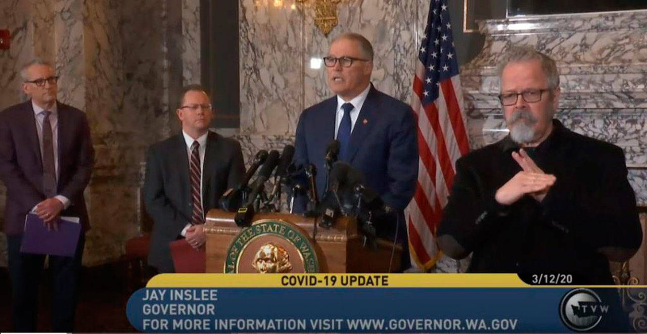 TVW, the state’s public affairs network, has broadcast numerous press conferences with Gov. Jay Inslee and other state and local officials, regarding the Covid-19 outbreak. (TVW)