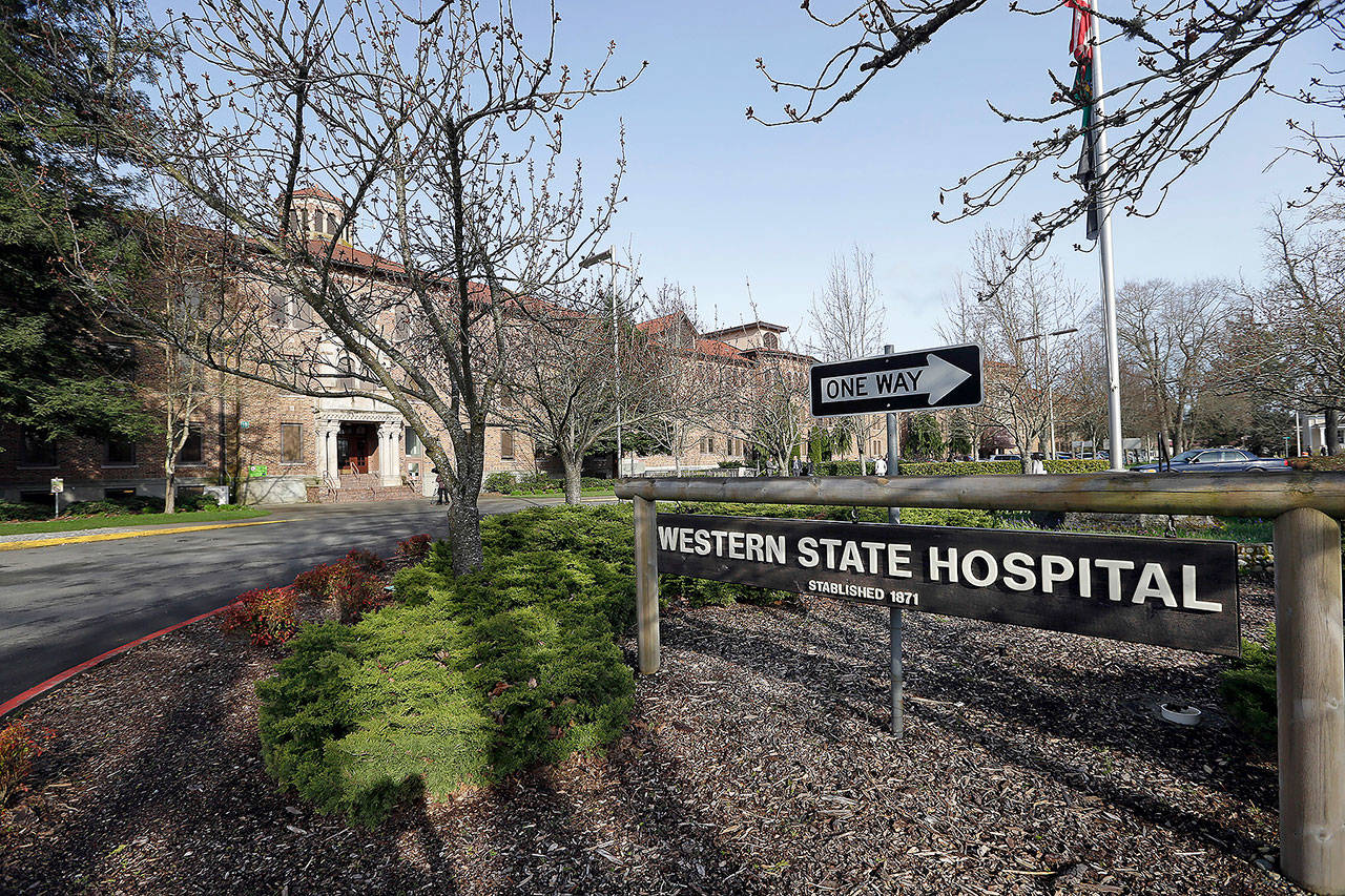 The entrance to Western State Hospital is seen in Lakewood. (AP Photo/Elaine Thompson, File)