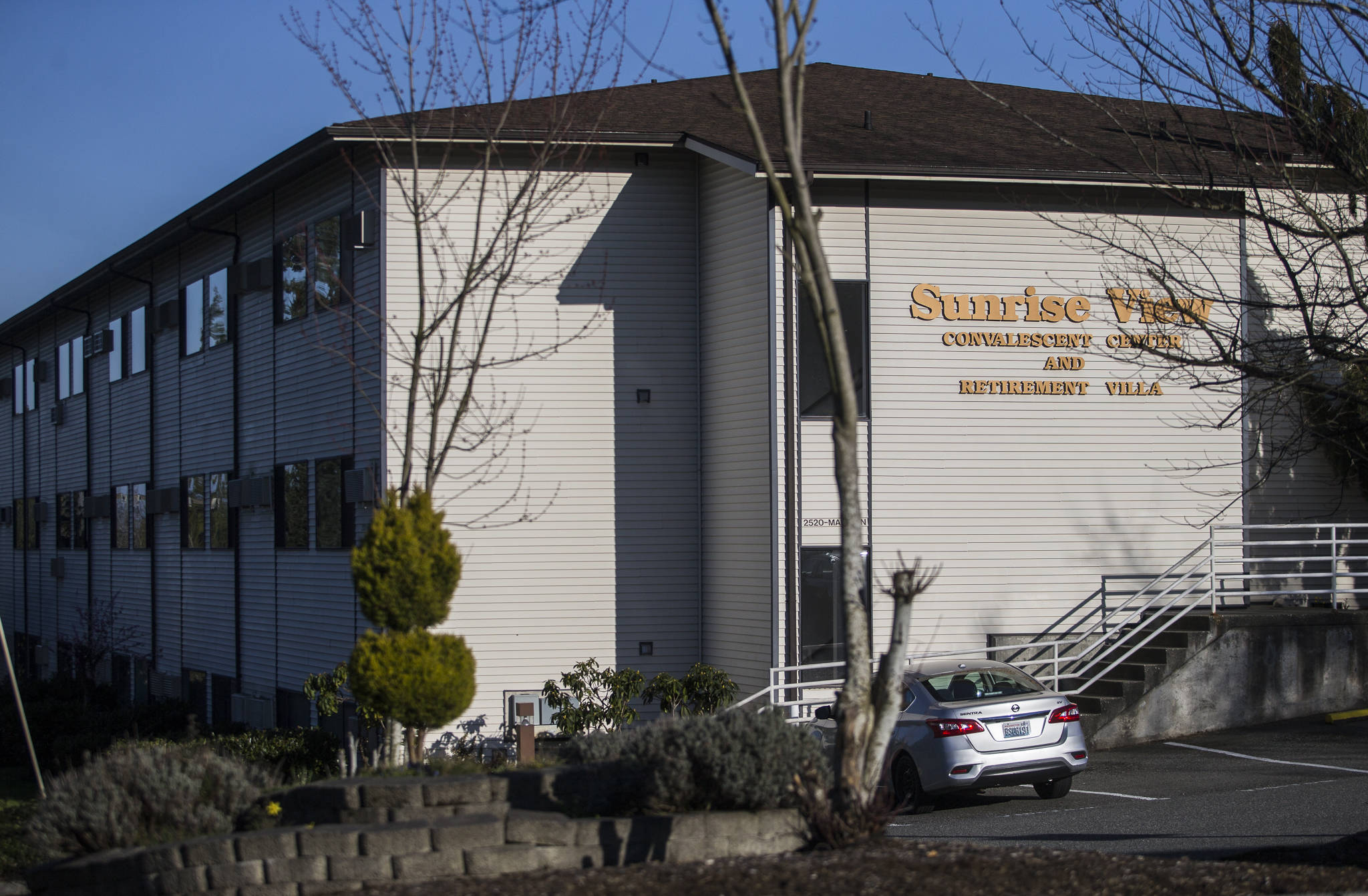 The Sunrise View Convalescent Center and Retirement Villa on Saturday in Everett. (Olivia Vanni / The Herald)