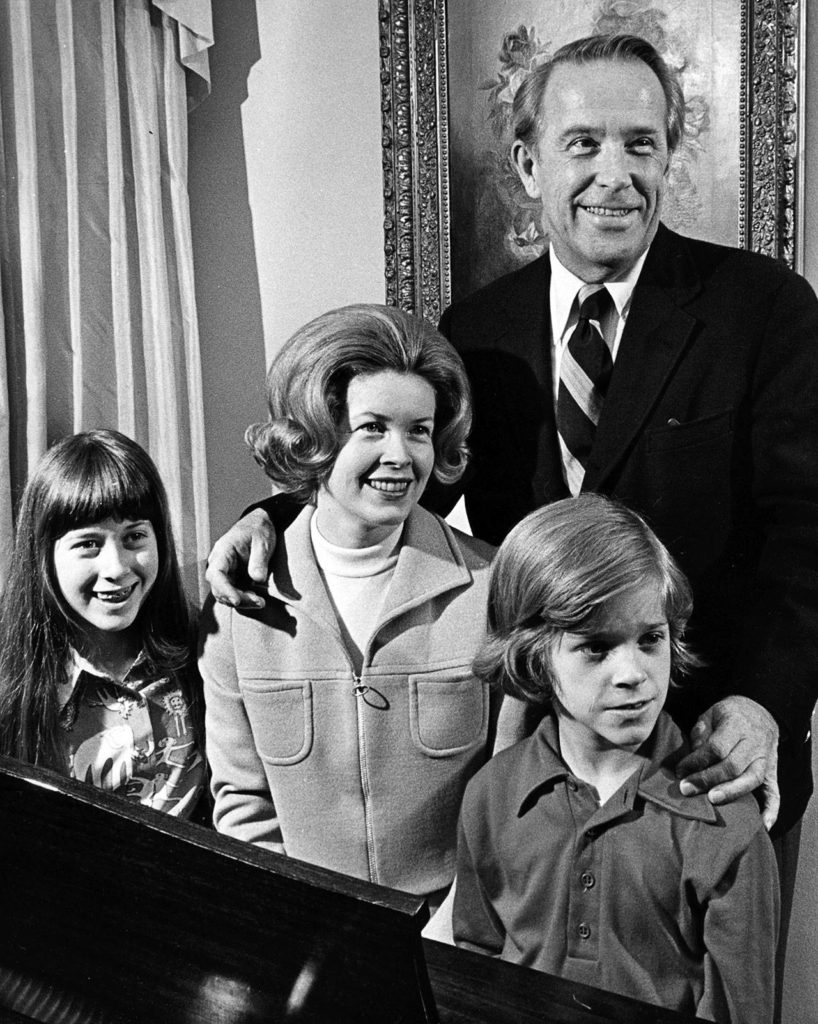 The Jackson family on Jan. 10, 1975. Clockwise from left are Anna Marie Jackson, Helen Jackson, Henry M. “Scoop” Jackson and Peter Jackson. (Ray Watters / The Herald, Jan. 10, 1975)
