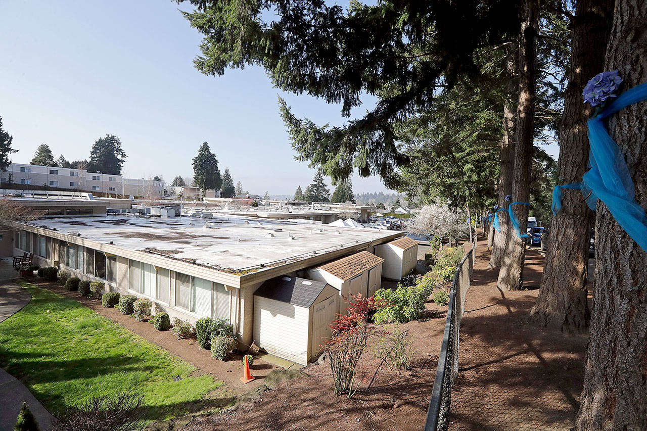 Life Care Center in Kirkland. (AP Photo/Elaine Thompson)