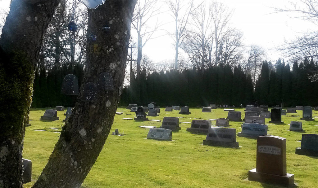 The Grand Army of the Republic (GAR) Cemetery in Snohomish is not a funeral home, but graveside services of immediate family only are allowed during the coronavirus outbreak. (Julie Muhlstein / The Herald)
