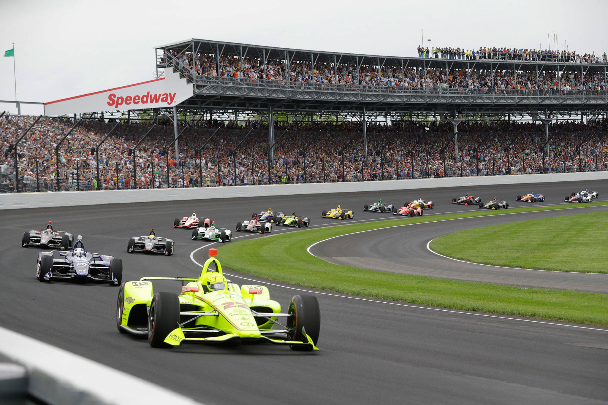 The Indianapolis 500 scheduled for May 24 has been postponed until August because of the coronavirus pandemic and won’t run on Memorial Day weekend for the first time since 1946. The race will instead be held Aug. 23. (AP Photo/Darron Cummings)