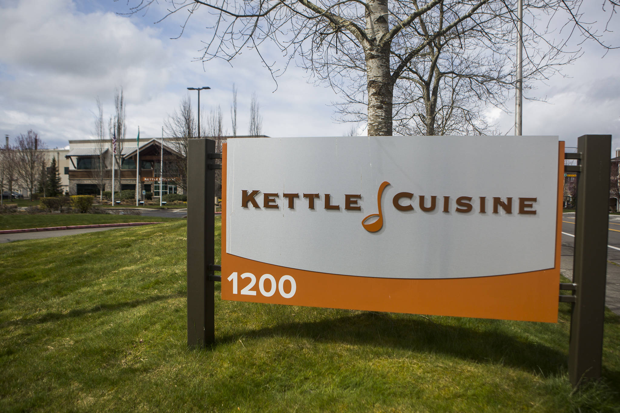 The entrance to Kettle Cuisine on April 3 in Everett. (Olivia Vanni / The Herald)