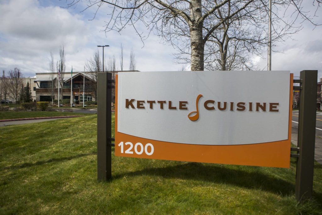 The entrance to Kettle Cuisine on April 3 in Everett. (Olivia Vanni / The Herald)
