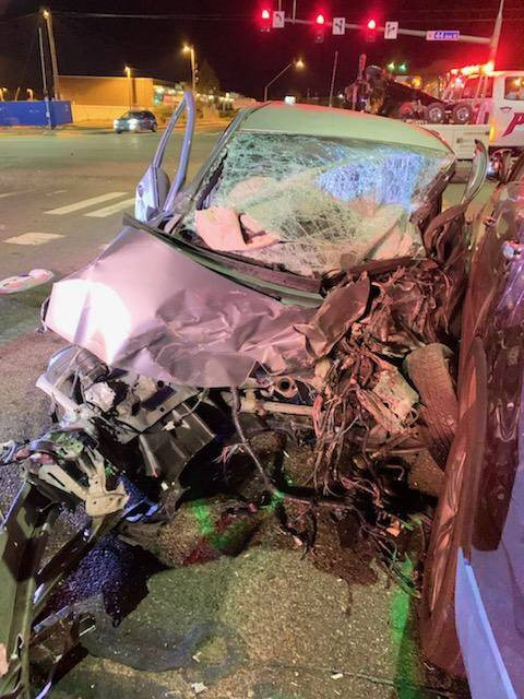 Four people were hospitalized in a three-vehicle collision Saturday night on Alderwood Mall Boulevard. (South County Fire)