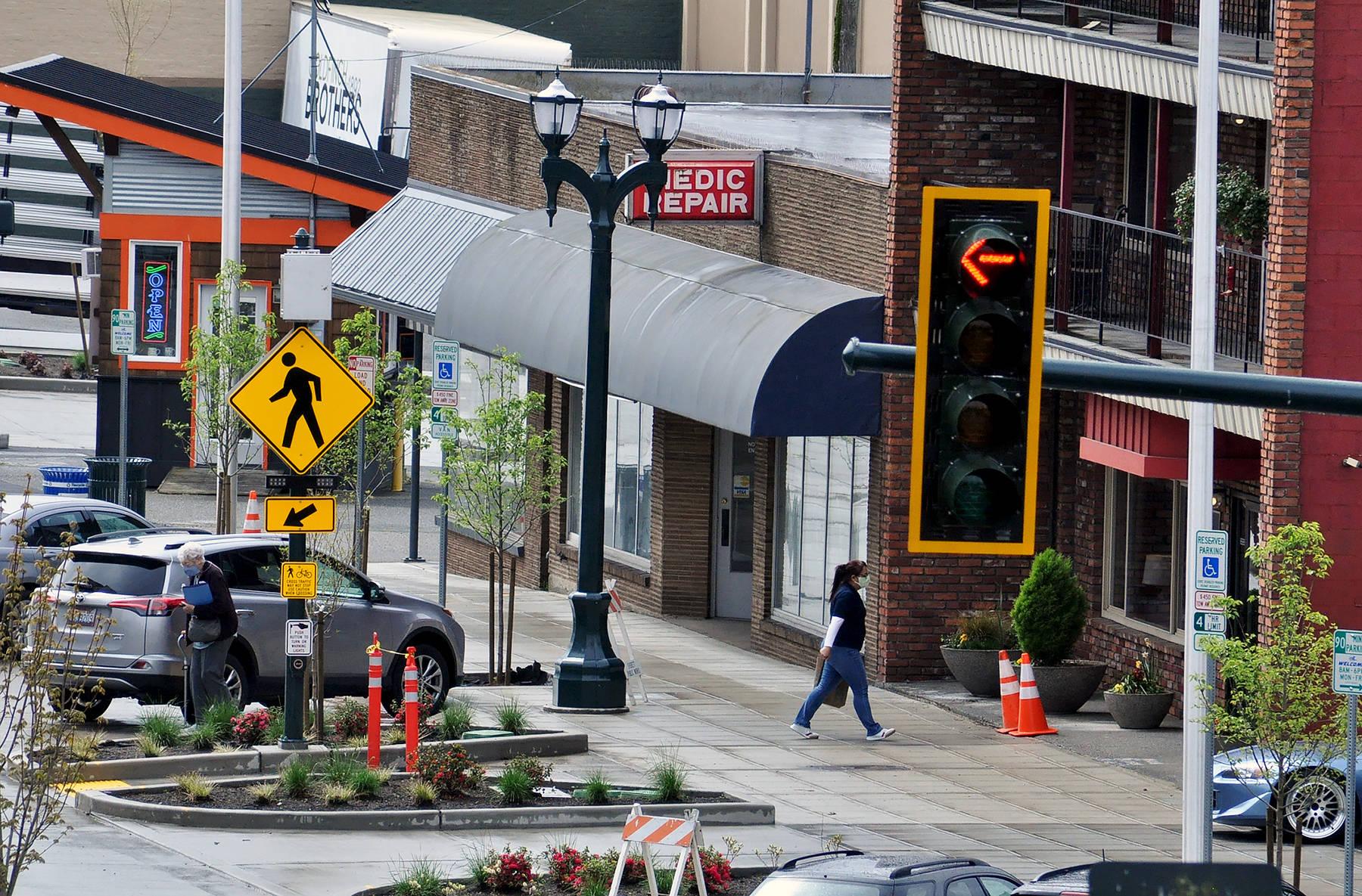 The state’s stay-at-home order that closed all non-essential businesses, some of which can be seen here on Rucker Avenue on Thursday afternoon, has resulted in a record number of people filing for unemployment. (Sue Misao / The Herald)