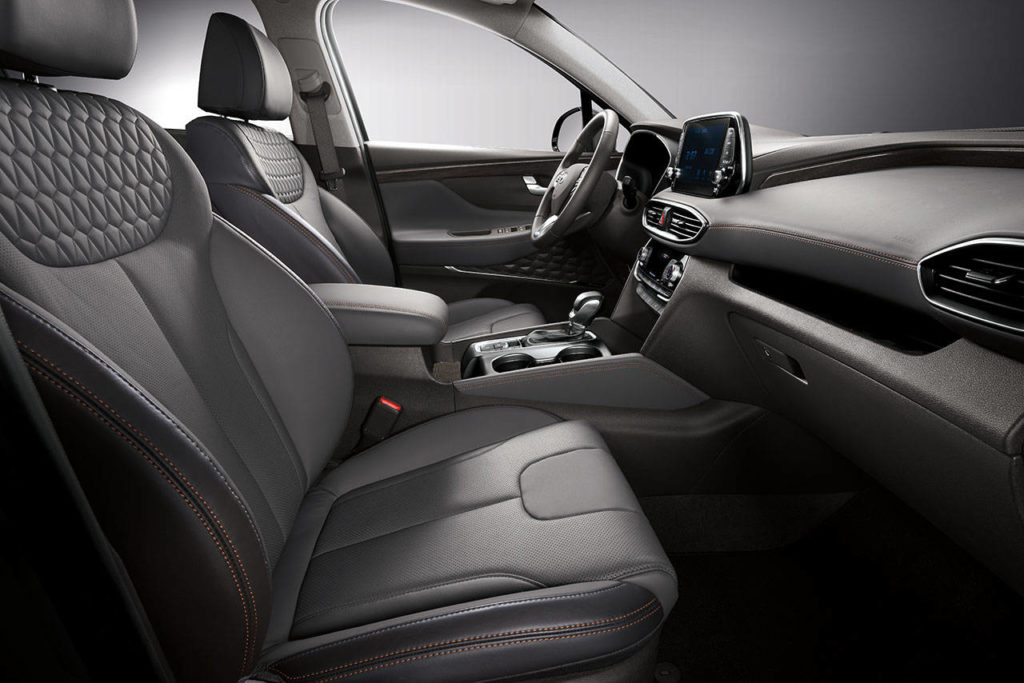 The 2020 Hyundai Santa Fe interior includes an abundance of useful stowage spots for smaller items. (Manufacturer photo)
