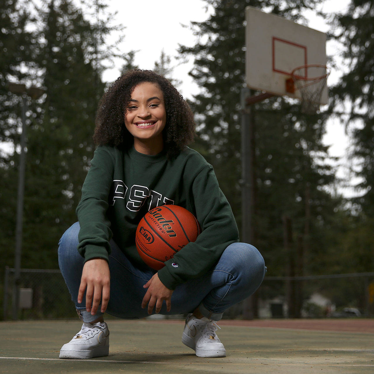 Nakia Boston of Lynnwood High School signed a National Letter of Intent to play for NCAA Division-I Portland State University. (Kevin Clark / The Herald)