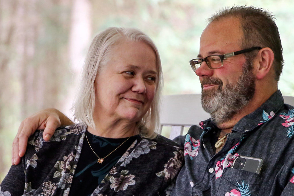 Peggy and Steve Jahn of Marysville are planning to renew their wedding vows now that Peggy is home after recovering from COVID-19. (Kevin Clark / The Herald)
