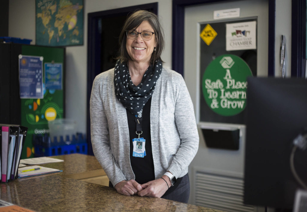 Essential worker Candace Crittenden is the Marysville Boys Girls Club unit director. (Olivia Vanni / The Herald)
