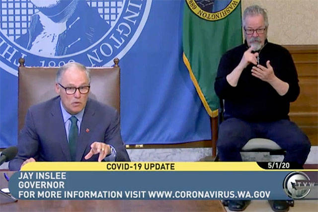 Gov. Jay Inslee during his news conference on Friday. (TVW)