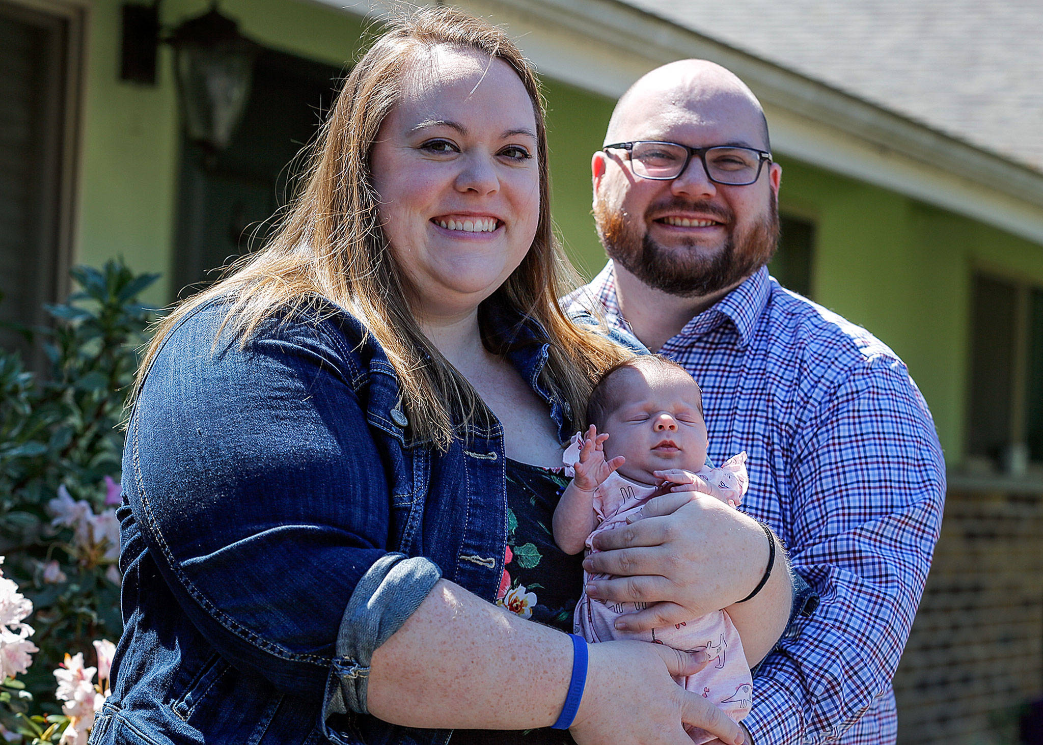 Kristen Miller delivered Charlotte Diane, with husband Josh Miller on April 11 at Providence Pavilion for Women and Children because Swedish Edmonds baby unit was closed due to COVID-19. (Kevin Clark / The Herald)