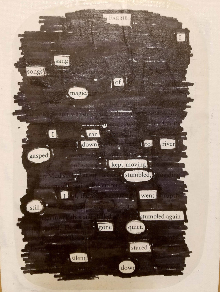 Create blackout poetry with artist Angie Louthan for Virtual Teen Night. (Schack Art Center)
