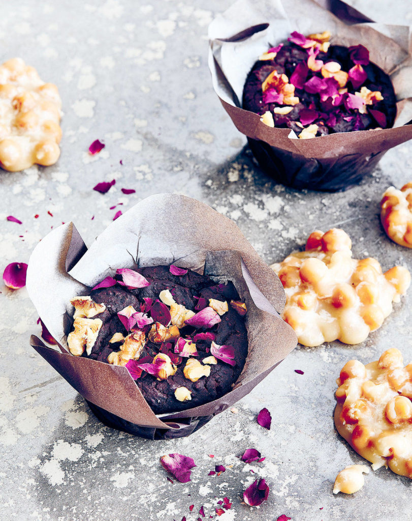 Dig out that half-used bottle of rosewater out of your pantry to bake chocolate, red bean and rose brownies from “Cool Beans” by Joe Yonan. (Aubrie Pick)
