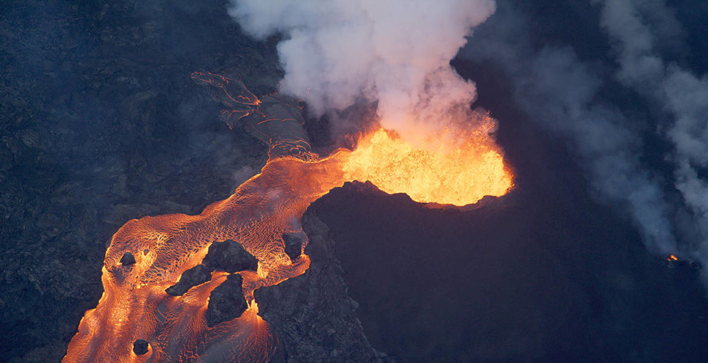 Lava flows from Hawaii’s Kilauea volcano in this 2018 image captured by Michael Lienau, a filmmaker who now lives on Camano Island. (Michael Lienau photo)
