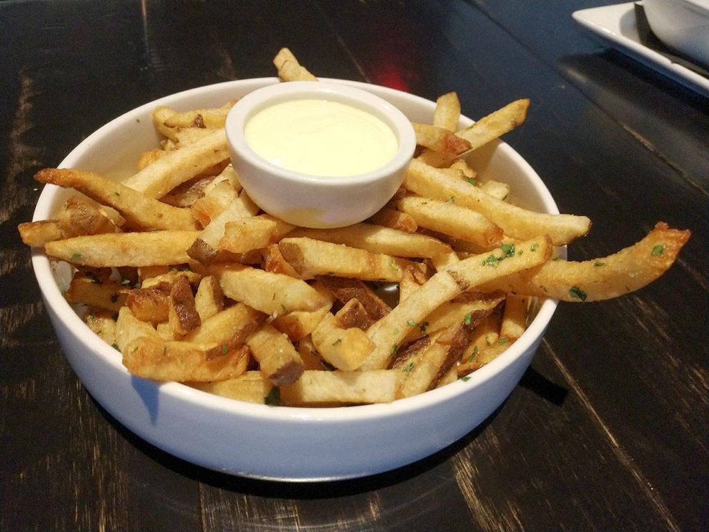 Truffle fries with white truffle aioli at LJ’s Bistro & Bar in Lake Stevens (Sara Bruestle / The Herald)
