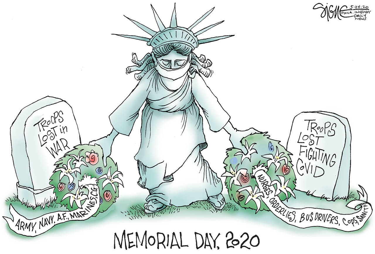 Editorial cartoons for Monday, May 25, Memorial Day
