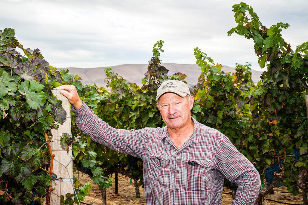 Dick Boushey began planting wine grapes in the Yakima Valley near Grandview in 1977. (Richard Duval Images)
