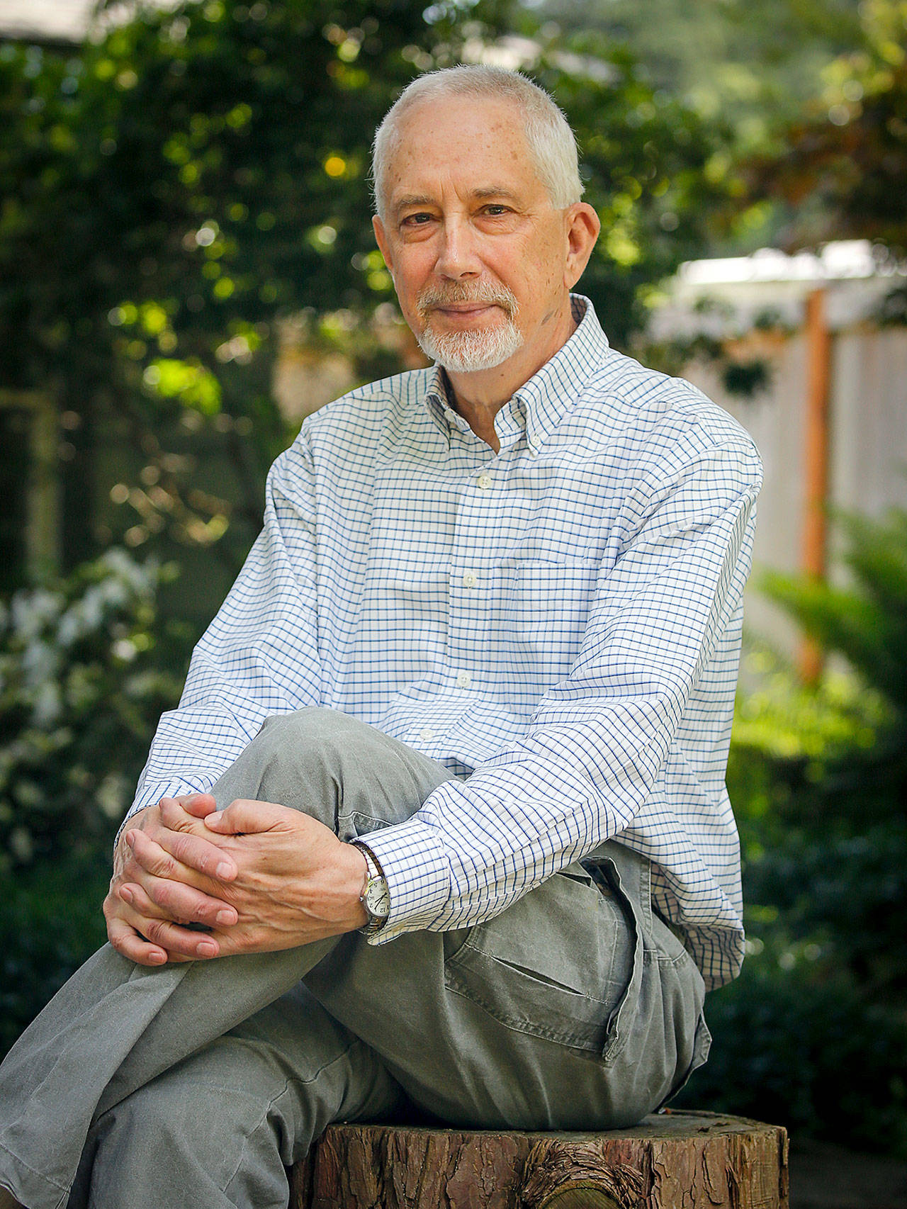 Stewart Tolnay, a 1969 Everett High grad and professor emeritus and former department head of sociology at UW, has written “Less Than Righteous,” a novel of racial strife largely centered in Everett. (Kevin Clark / The Herald)