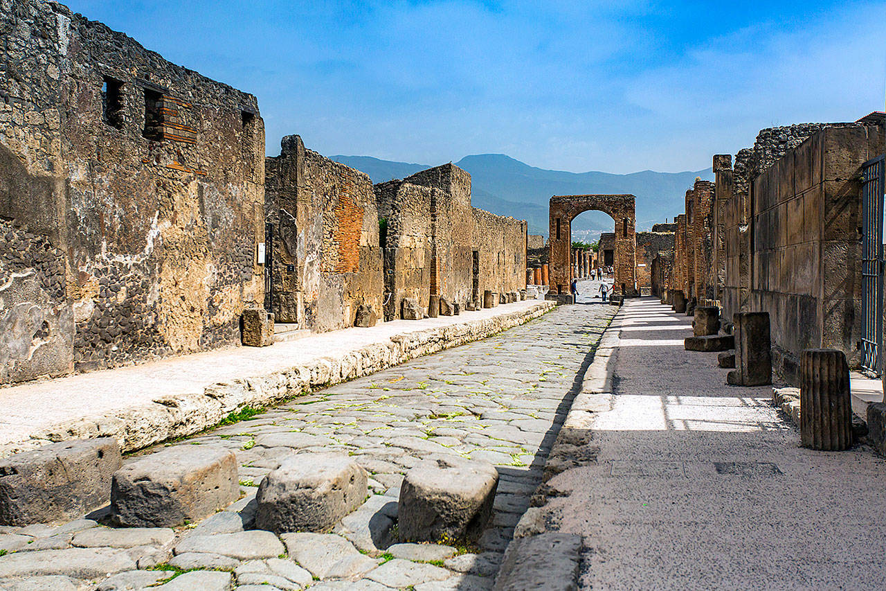 With its buildings, gridded street plan and frescoed art remarkably intact, Pompeii offers the best look anywhere at life in an ancient Roman town. (Rick Steves’ Europe)