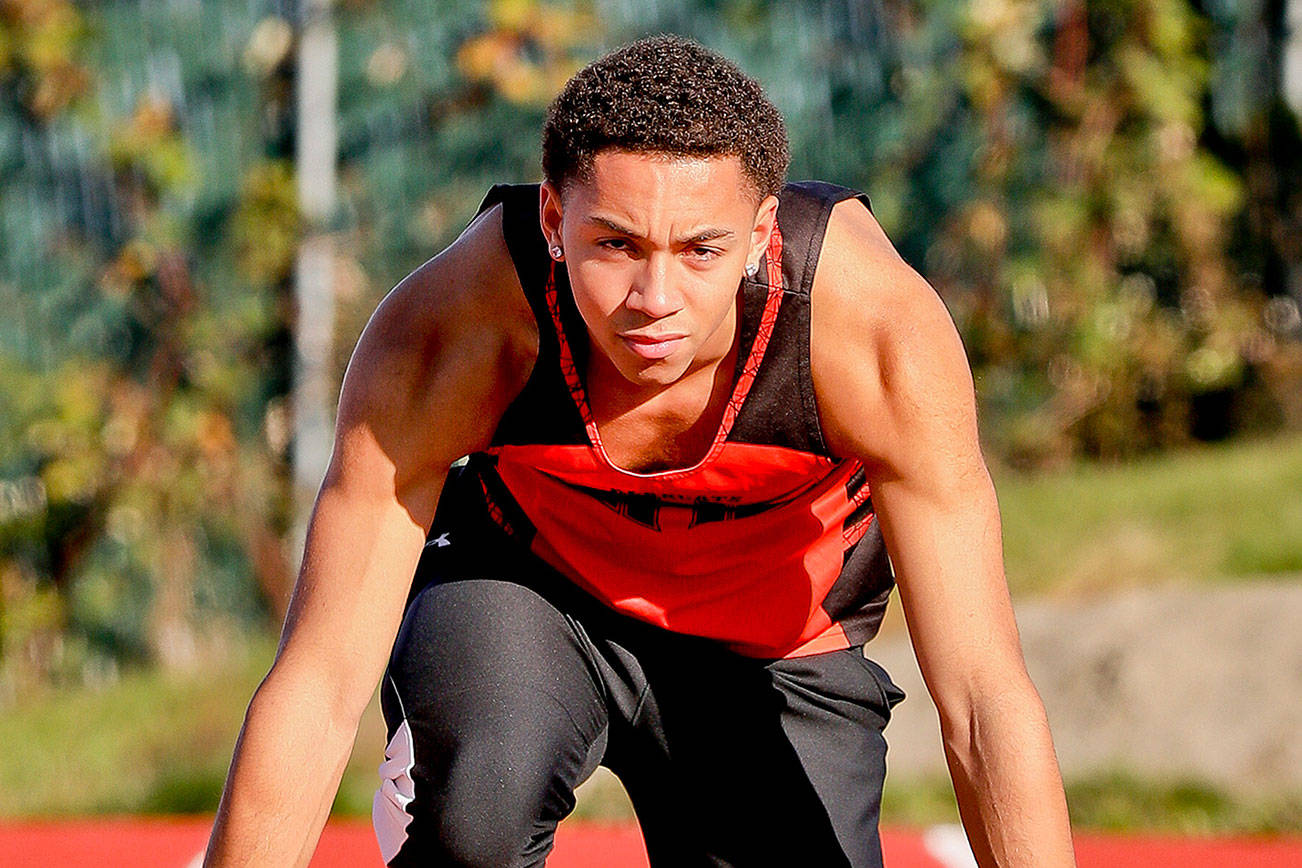 Monroe track and field sprinter Jon Yates