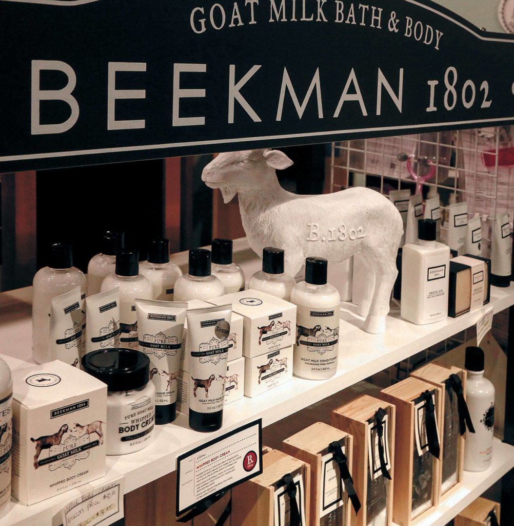Beekman’s Goat Milk Bath Body products are among J. Matheson’s best-sellers. (Dan Bates / The Herald)
