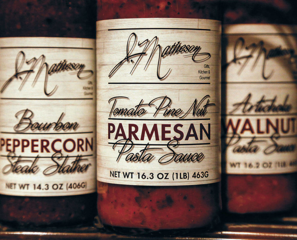 J. Matheson sells its own branded line of pasta sauce and other food products. (Dan Bates / The Herald)

