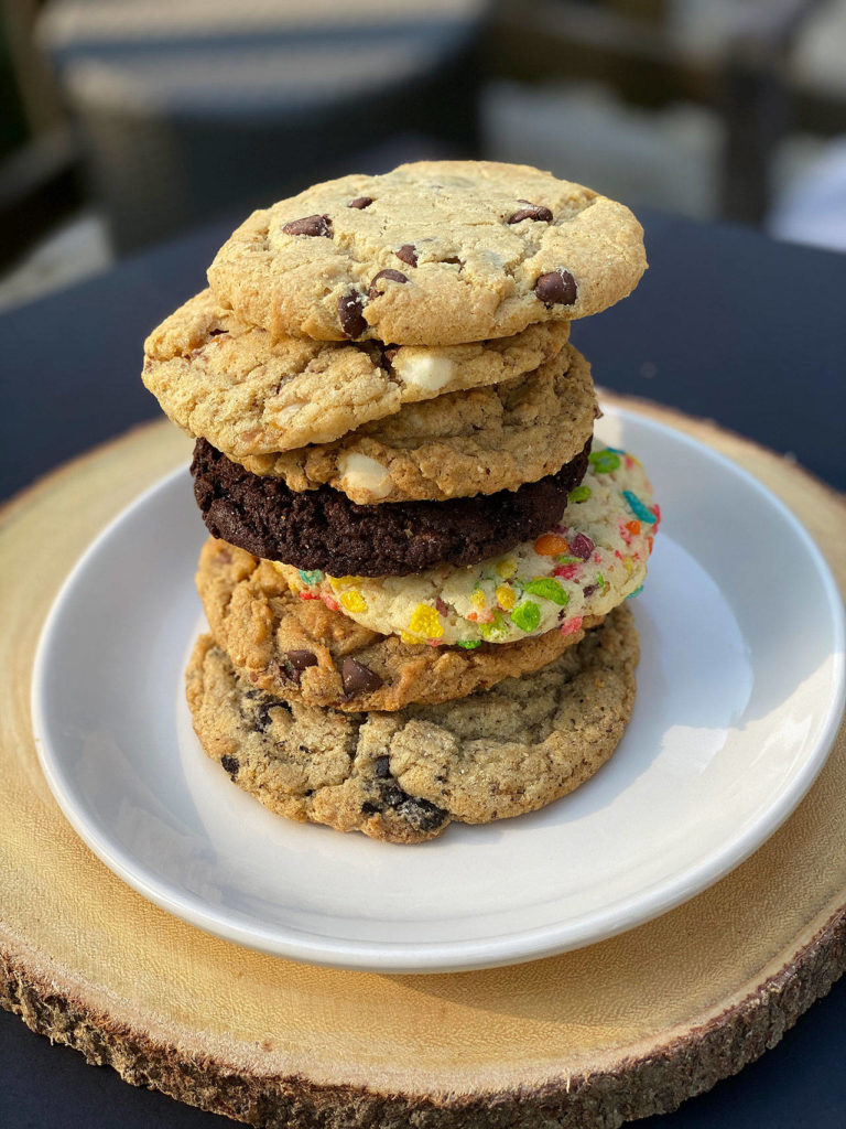 Midnight Cookie Co. offers 15 varieties of cookies, everything from chocolate chip to s’mores, a monthly chef’s special and birthday cake, that range between $2 and $2.25 each. All are baked at its production center at the Everett location. (Midnight Cookie)
