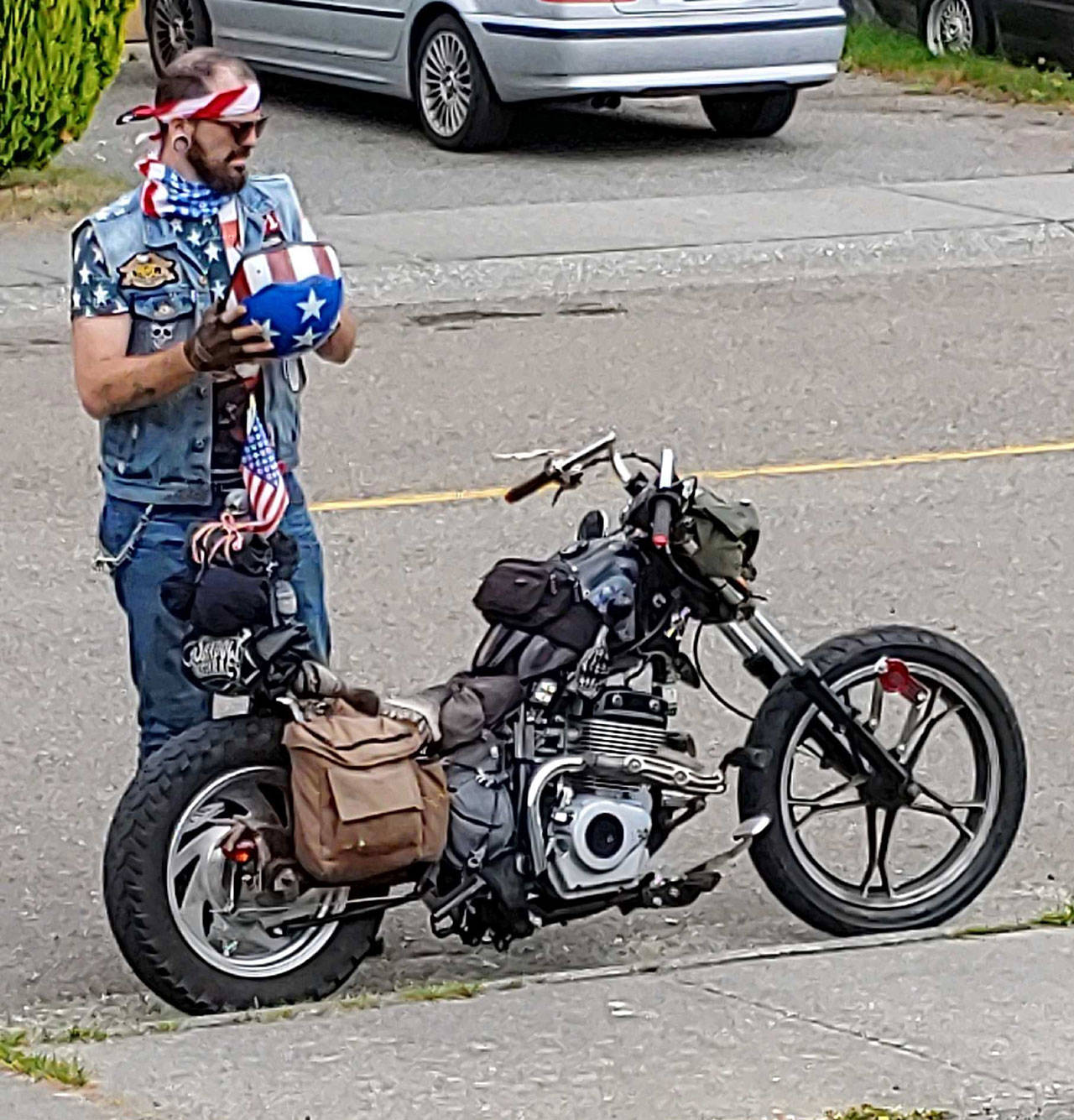 Brandon Elias shows off his new motorcycle, a Baja Phoenix 250. He was killed by an alleged drunk driver in 2019. (Family photo)