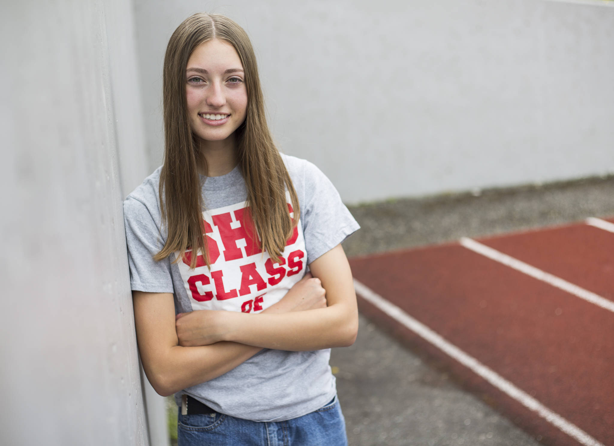 Snohomish track and field standout Ellie Grant finished third in the triple jump at the 3A state track meet last year. (Olivia Vanni / The Herald)