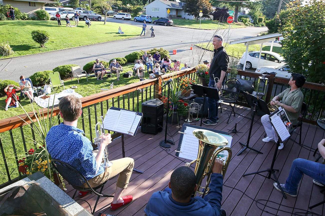 It’s a musical night in this neighborhood, thanks to teacher