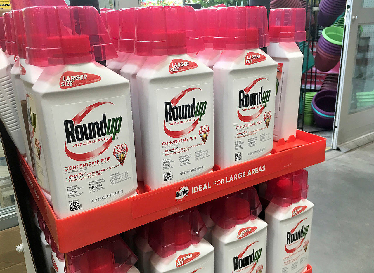 In this 2019 photo, containers of Roundup are displayed at a store in San Francisco. (AP Photo/Haven Daley, File)
