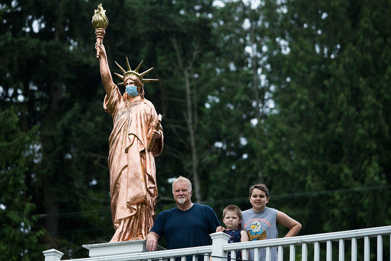 Everett’s Statue of Liberty welcomes weary travelers on I-5