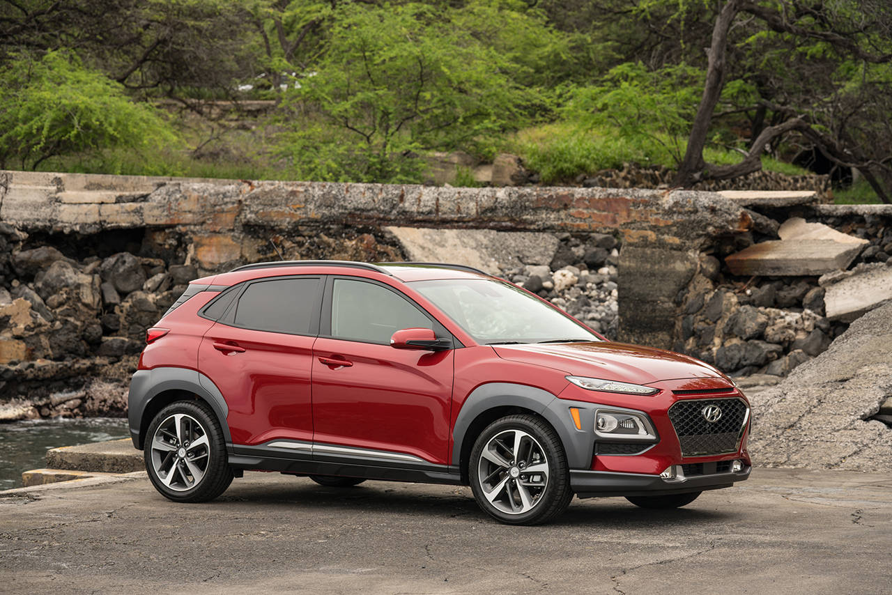 There are two four-cylinder engine choices for the 2020 Hyundai Kona. One is turbocharged and has 175 horsepower. (Manufacturer photo)