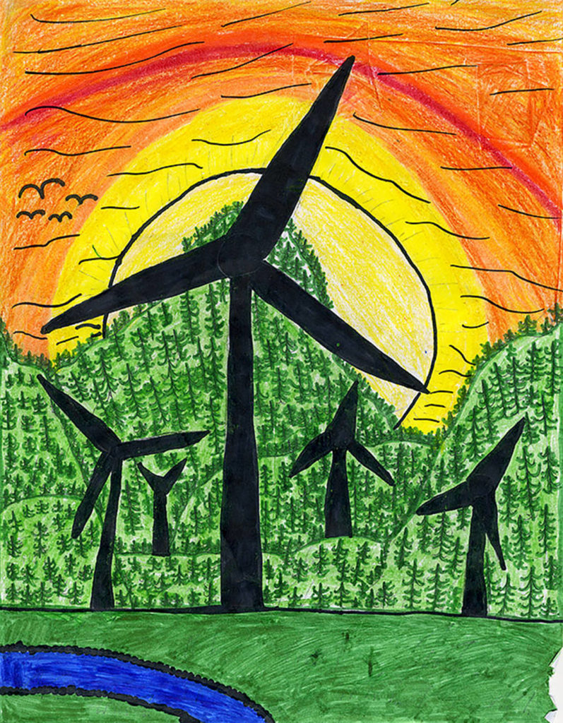 Art by Serenity Anderson, Sultan Elementary, a winner in the Snohomish County PUD art contest.
