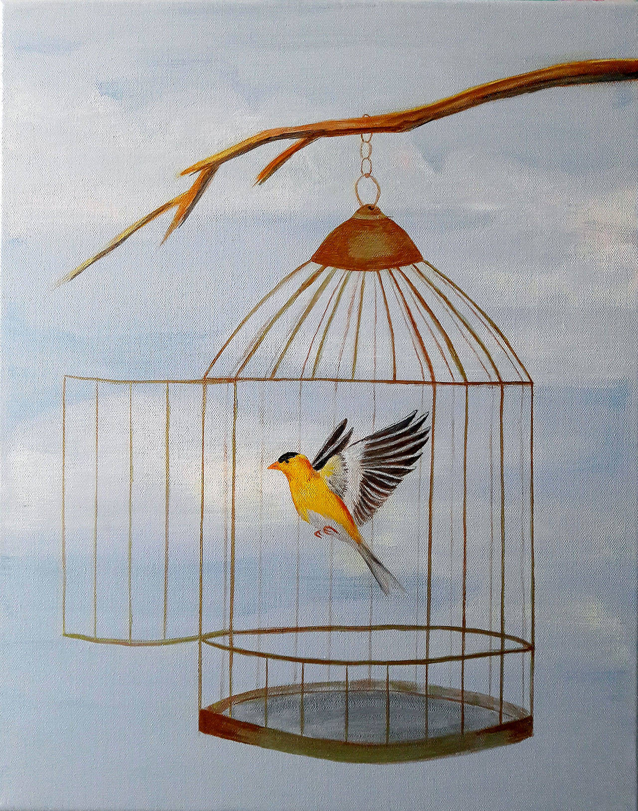 Gallery North’s “Silent Poetry” exhibit features paintings by Leah Rene Welch, including “Decisions,” on display through July in Edmonds.