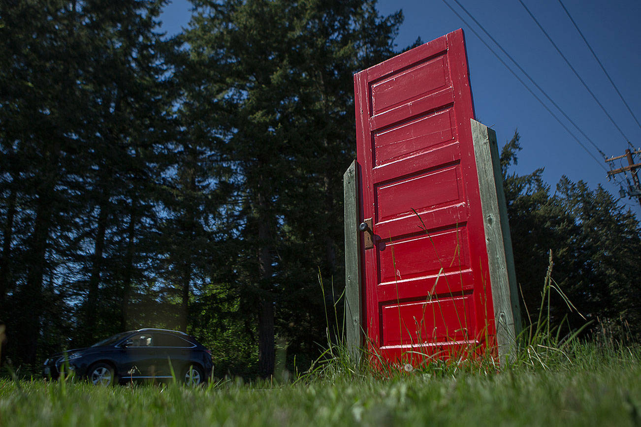 Whidbey Island’s roadside red door is a portal to nowhere
