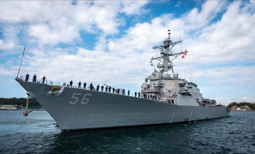USS John S. McCain departs Fleet Activities Yokosuka to conduct comprehensive at-sea testing on Oct. 28, 2019. (US Navy)

