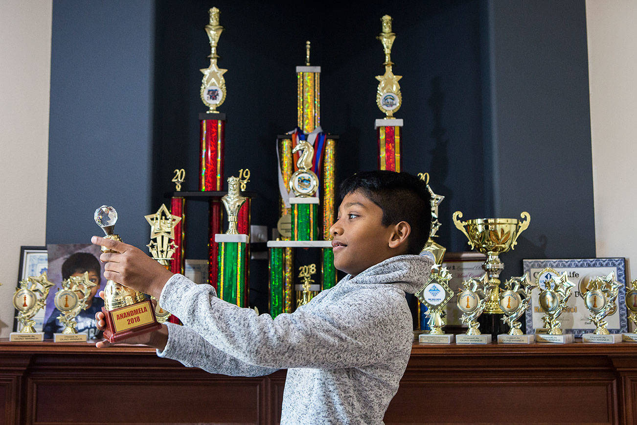 The checkmate kid is 9-year-old Keshav Beegala of Bothell