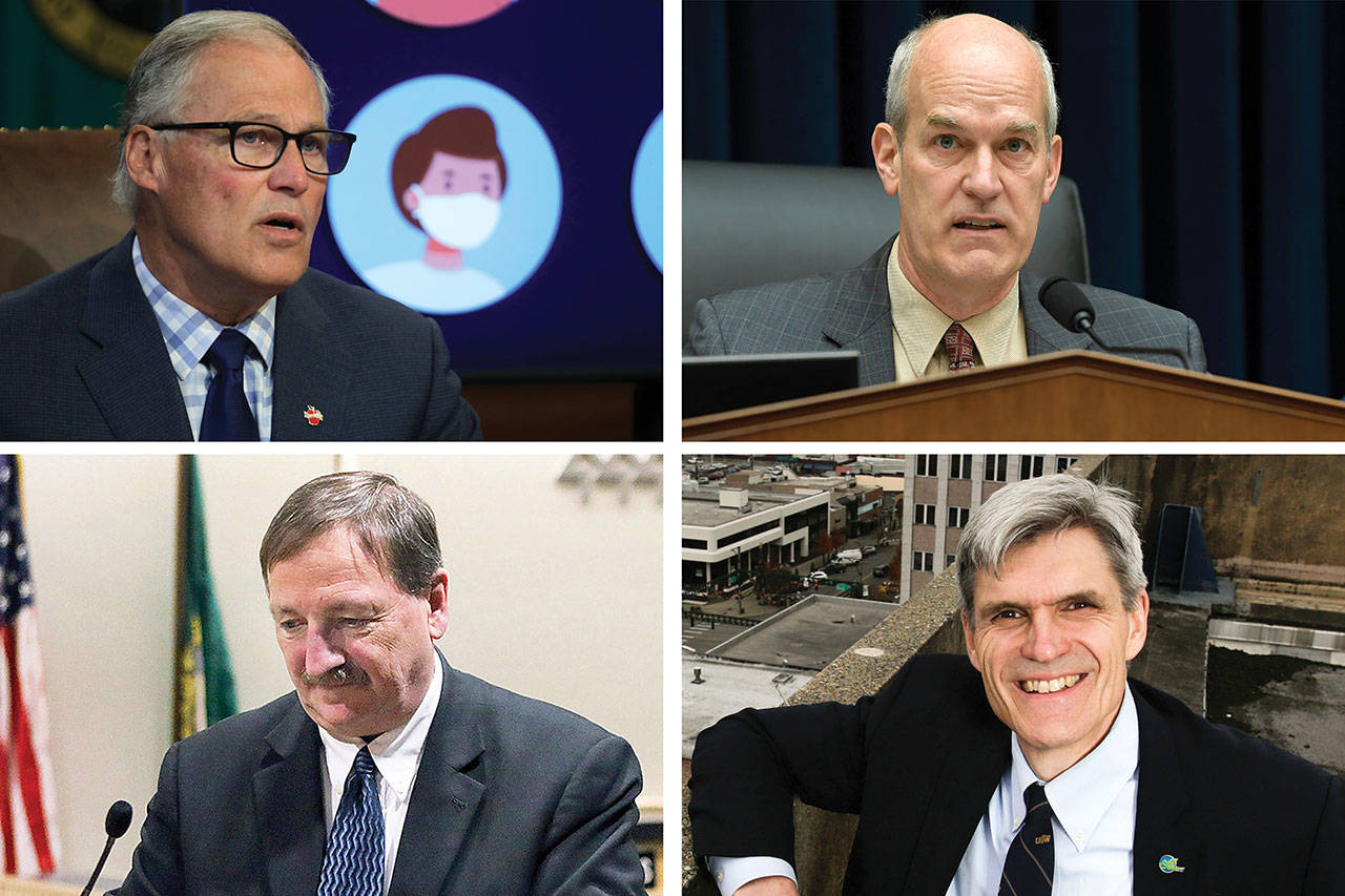 Top (L-R): Jay Inslee, Rick Larsen. Bottom (L-R): Dave Somers, Dan Eernissee.