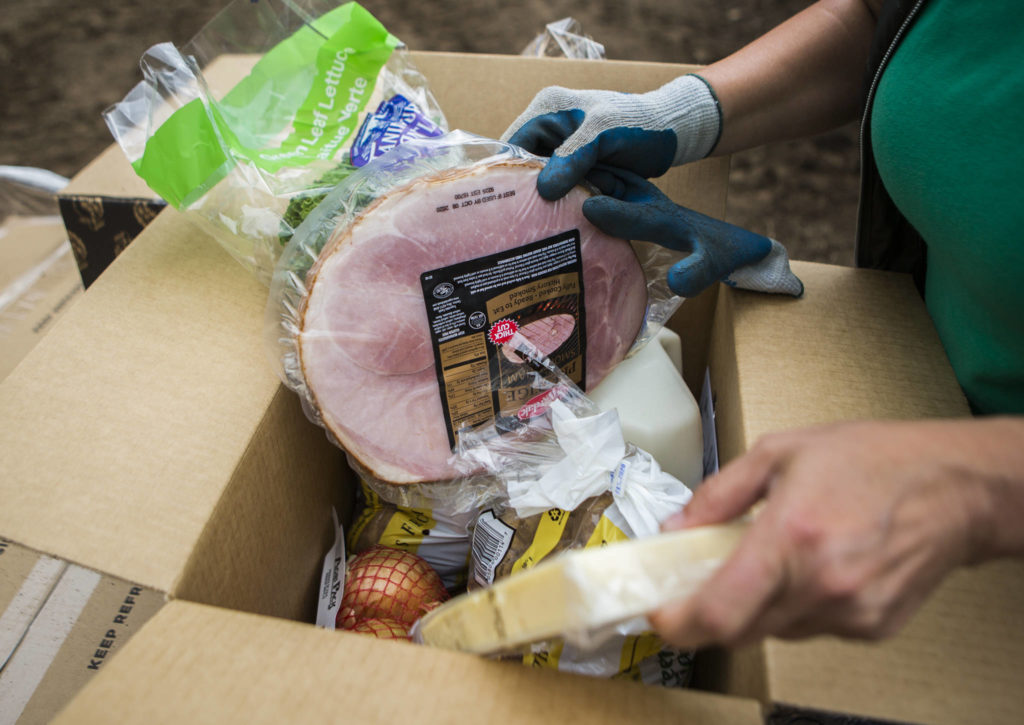 Inside one of the food boxes available at Farmer Frog on July 24 in Woodinville. (Olivia Vanni / The Herald)
