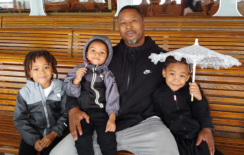 The online Early Childhood Education and Assistance Programhas helped Torry Hollimon keep his three children, Trace, 5, Torry-Tayana, 5, and Tristen, 3, engaged during the COVID-19 pandemic. (Torry Hollimon)

