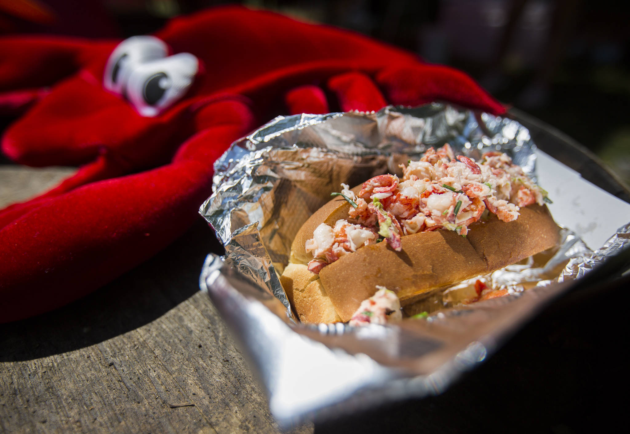 On The Rock Lobster’s $18 Classic Lobster Roll is a New England style bun filled with Maine lobster. The food truck is off Highway 525 in Freeland on Whidbey Island. (Olivia Vanni / The Herald)