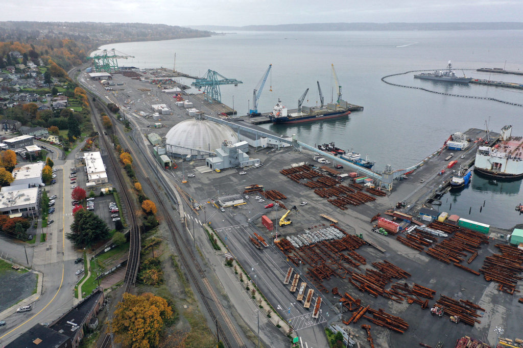 The Port of Everett, looking toward the South Terminal. (Chuck Taylor / The Herald) 
