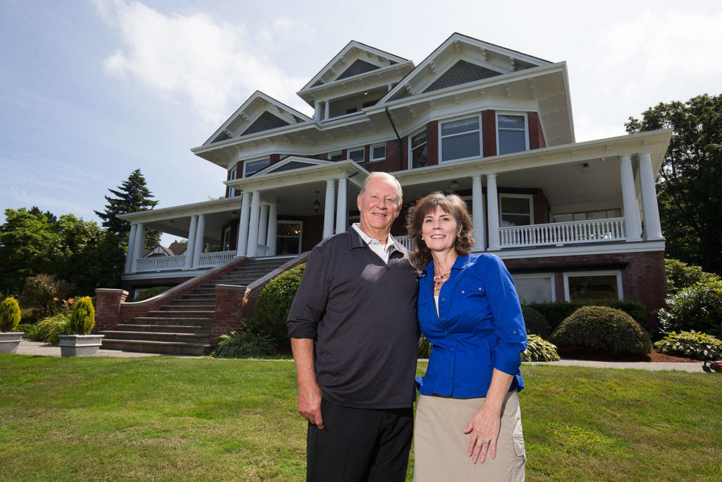 Bob and Brenda Kerr are selling the Rucker Mansion, which they remodeled and lived in since 1997. Built in 1904-05, the Rucker House, known also as the Rucker Mansion, is listed on the National Register of Historic Places. (Andy Bronson / The Herald)
