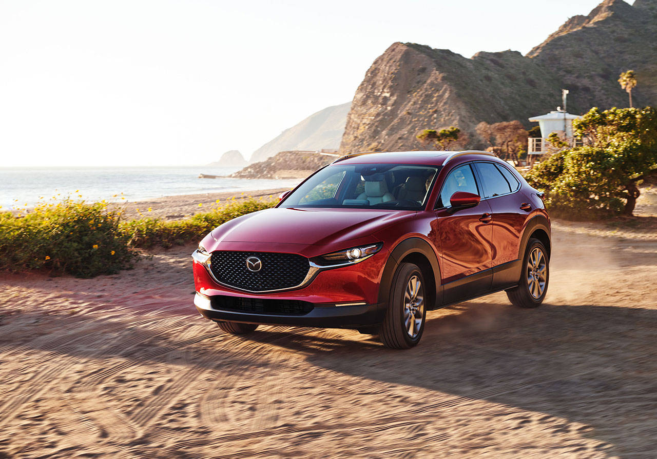 The 2020 Mazda CX-30 has front-wheel drive, with all-wheel drive available on all models for an extra $1,400. (Manufacturer photo)
