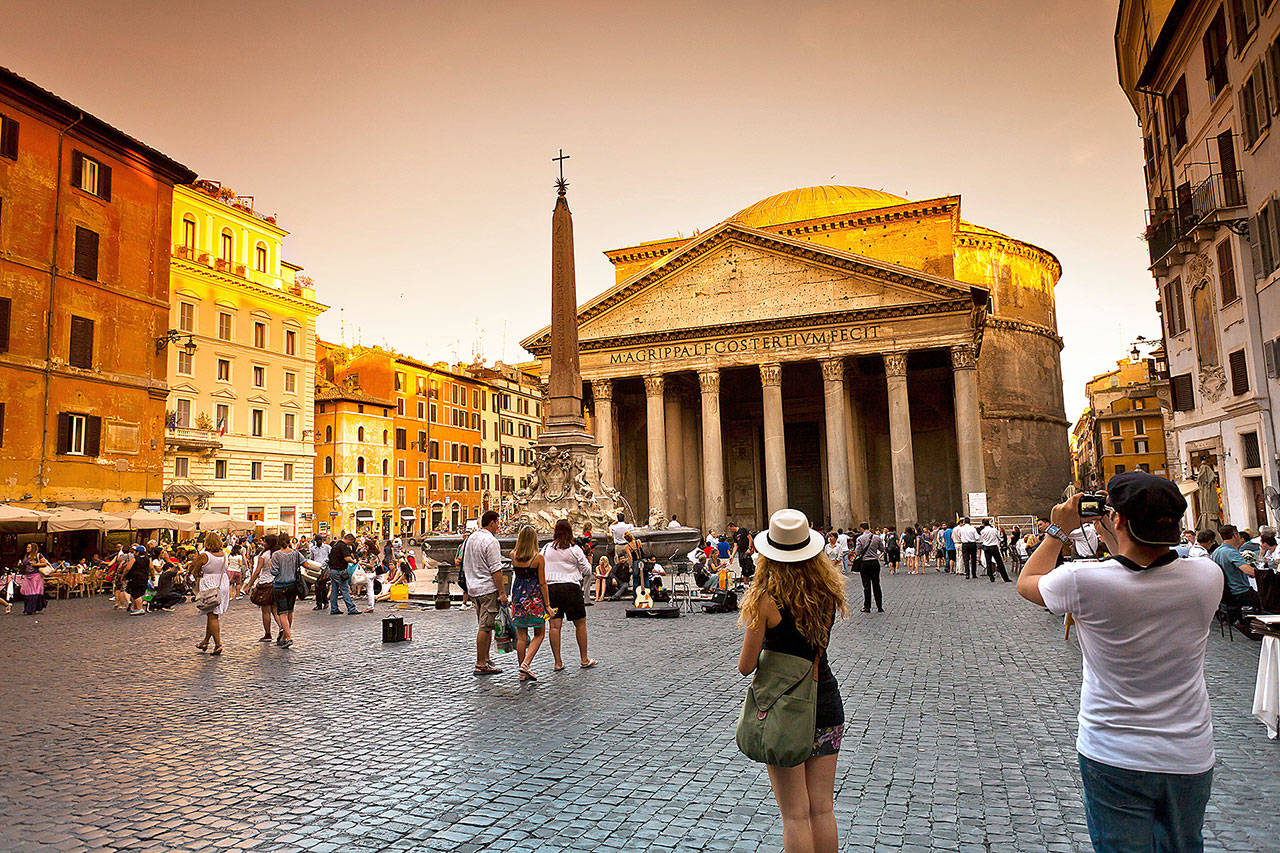 Rome’s Pantheon stands over a colorful sea of humanity. (Rick Steves’ Europe)