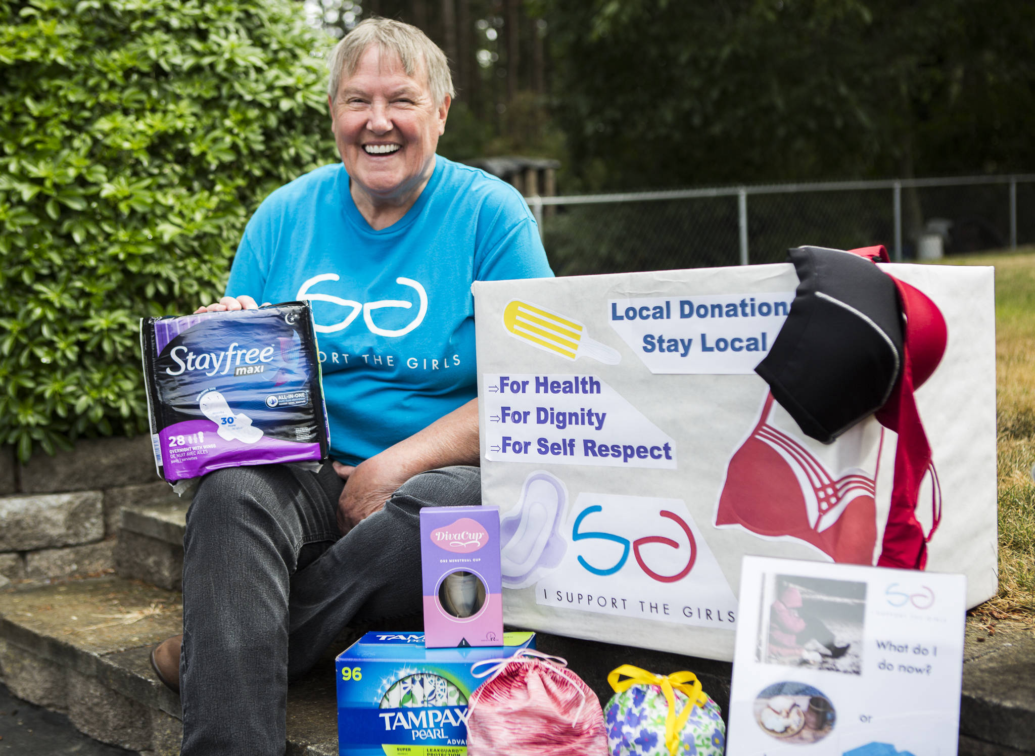 Oak Harbor resident Kate Mistler is the director of the Whidbey Island chapter of I Support the Girls, which gives bras, underwear and menstrual hygiene products to women and girls in need. (Olivia Vanni / The Herald)