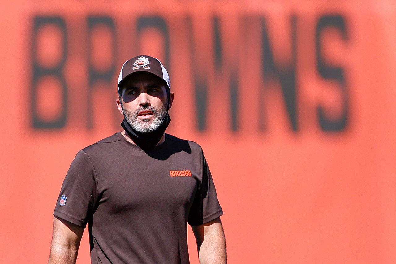 Cleveland Browns head coach Kevin Stefanski had one of the false positive tests, triggering anxiety for him at home with his wife and three children. (Associated Press)